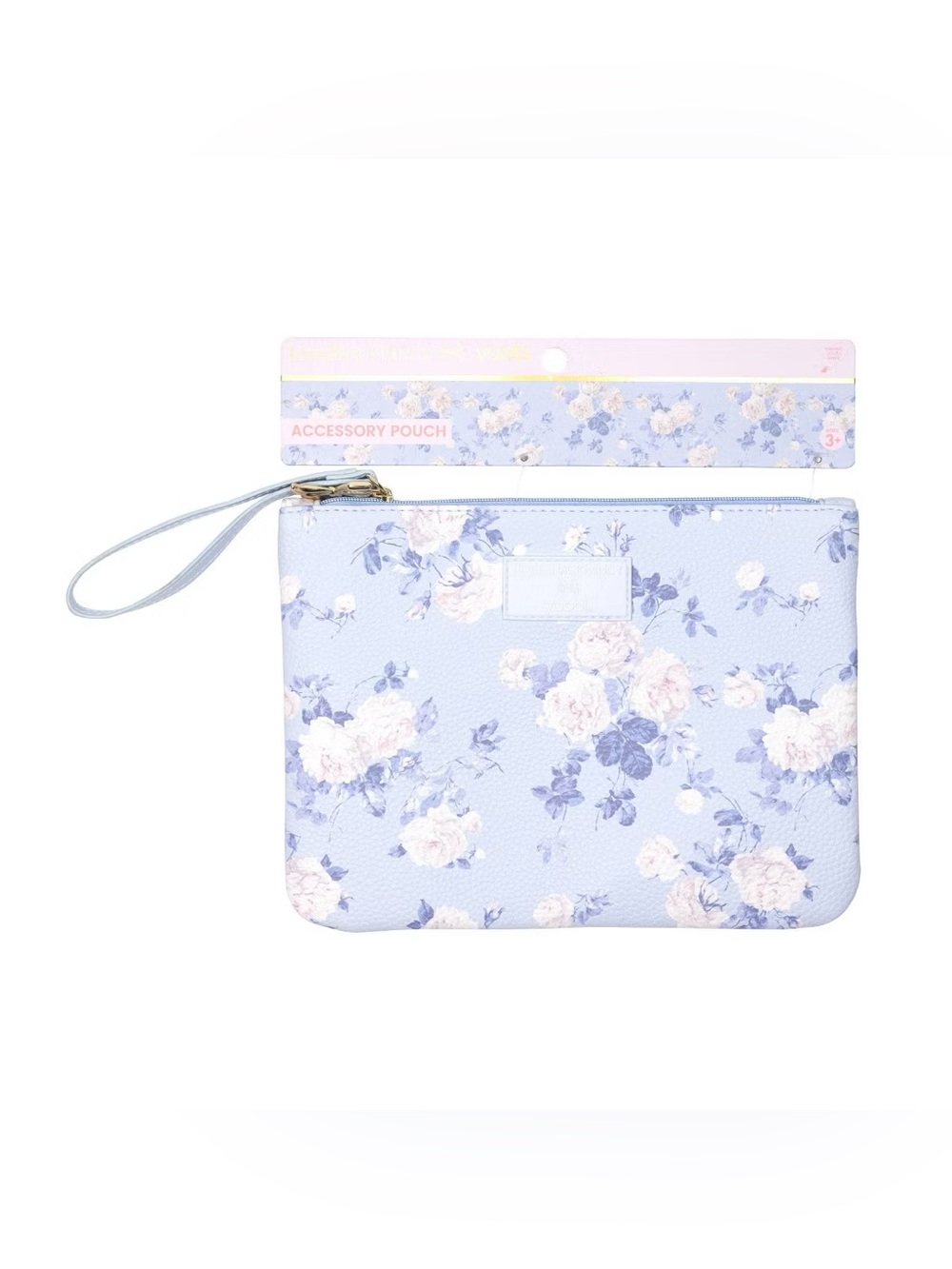 LoveShackFancy x Target blue Floral Pencil Case Wristlet Everblooming Rose